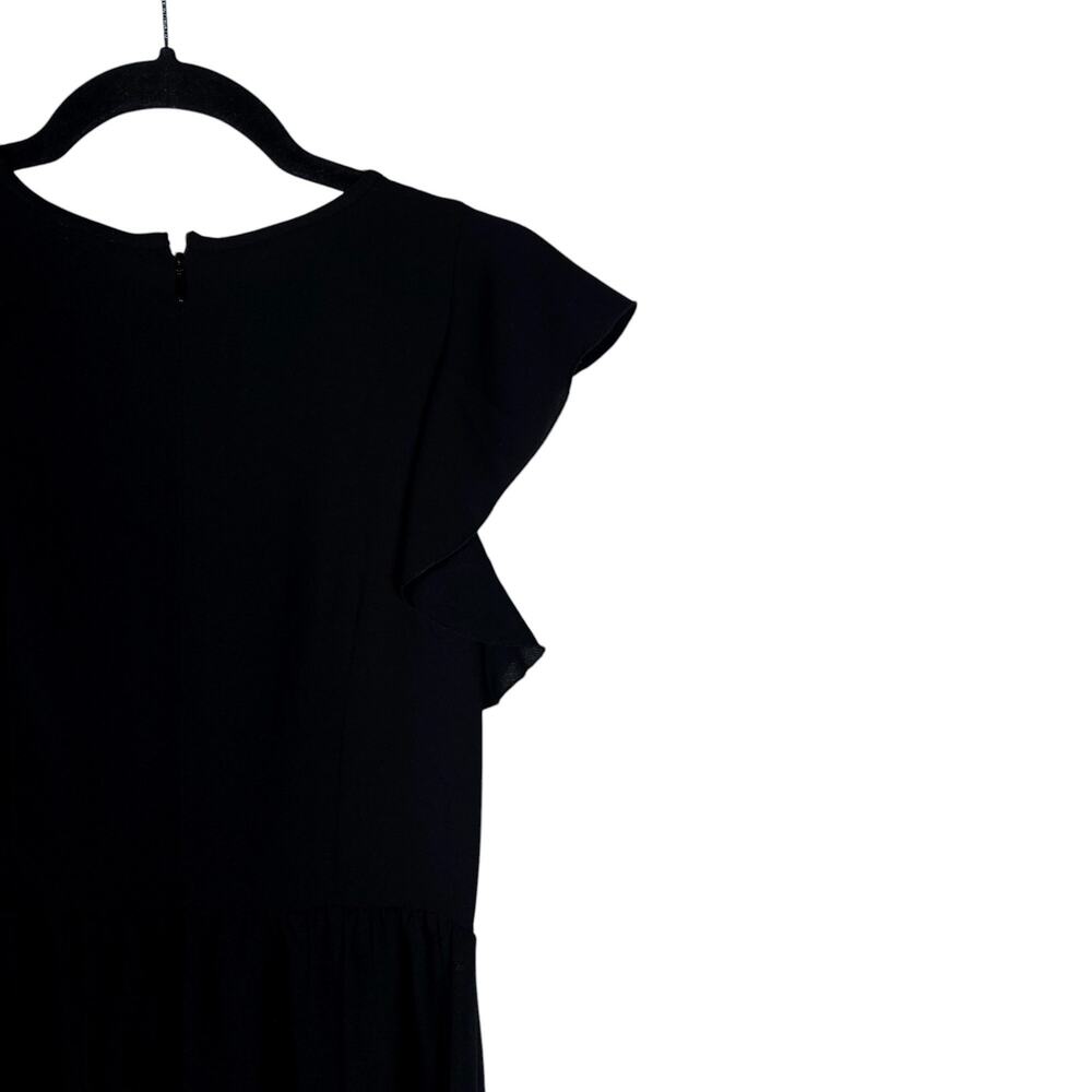 Wilfred by Aritzia Womens Fleurette Midi Dress 2 Black Ruffle Sleeve Dressy - Picture 9 of 16